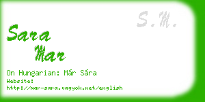 sara mar business card